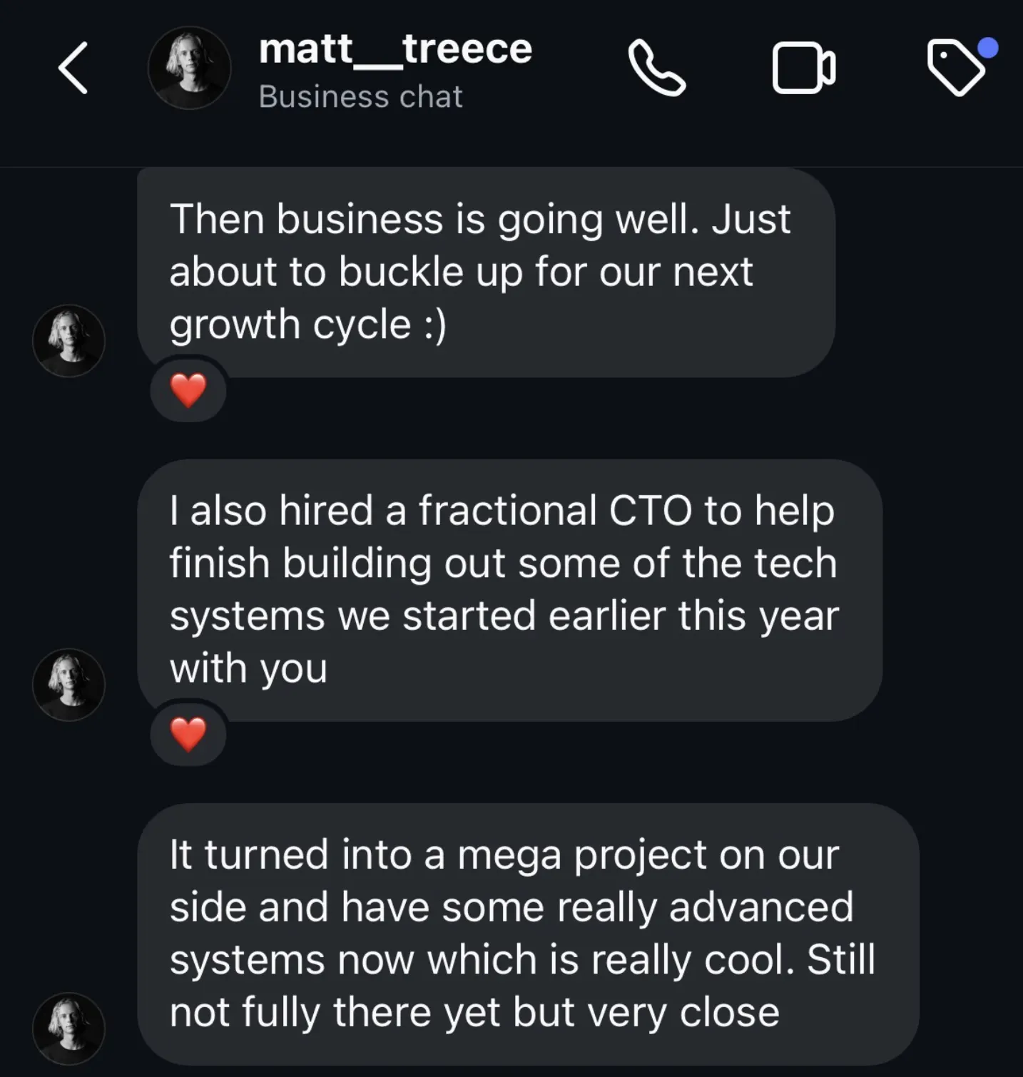 Matt Treece describing the advanced systems he built